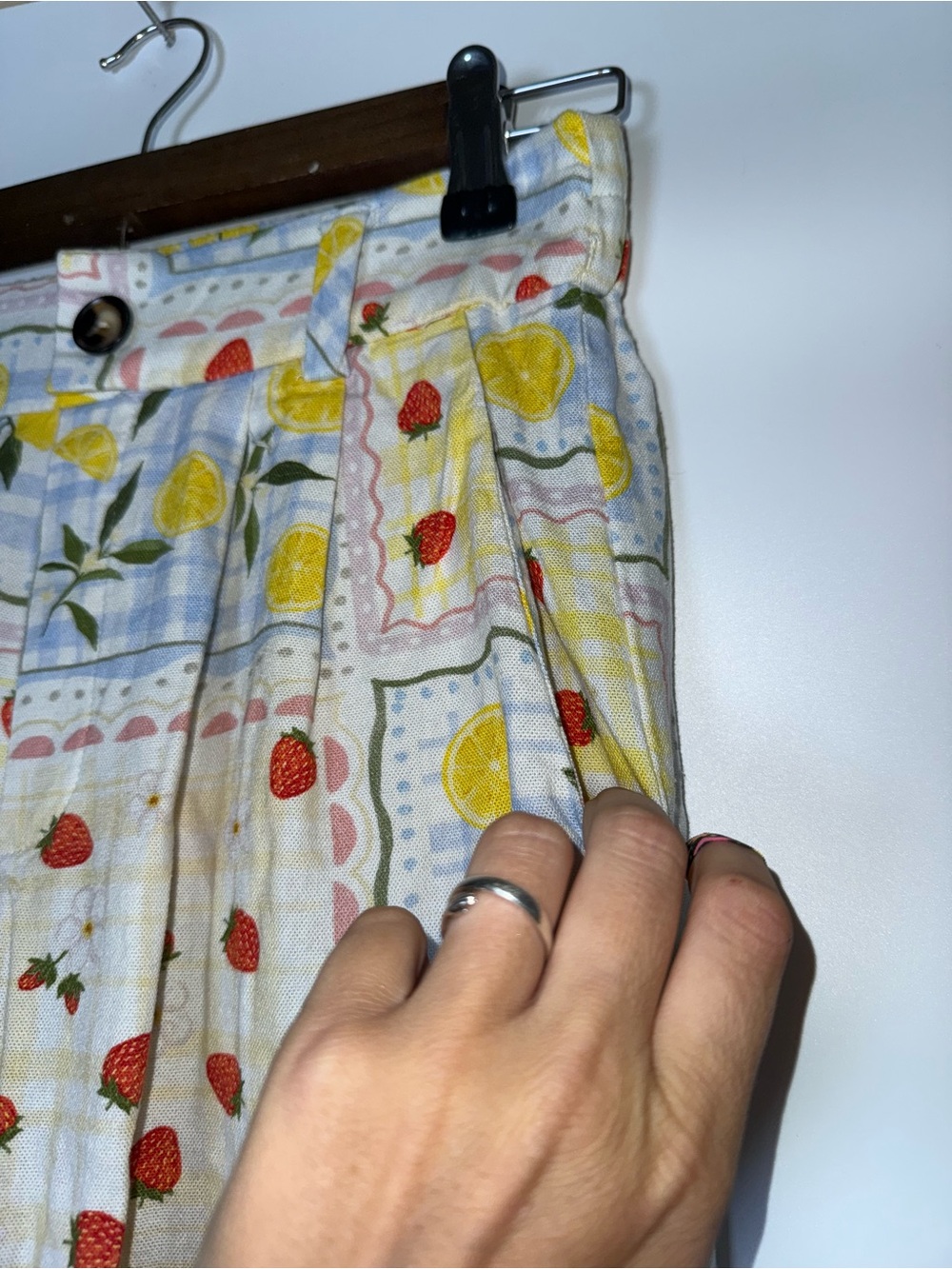 Tuiléa Strawberry Lemon Print Linen Blend Wide‎ Leg Pants Cottagecore 
Medium - Picture 6 of 12